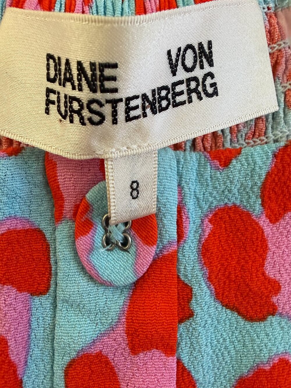 DVF DIANE VON FURSTENBERG Elena Blue Leopard Midi Dress 8 - Picture 12 of 12